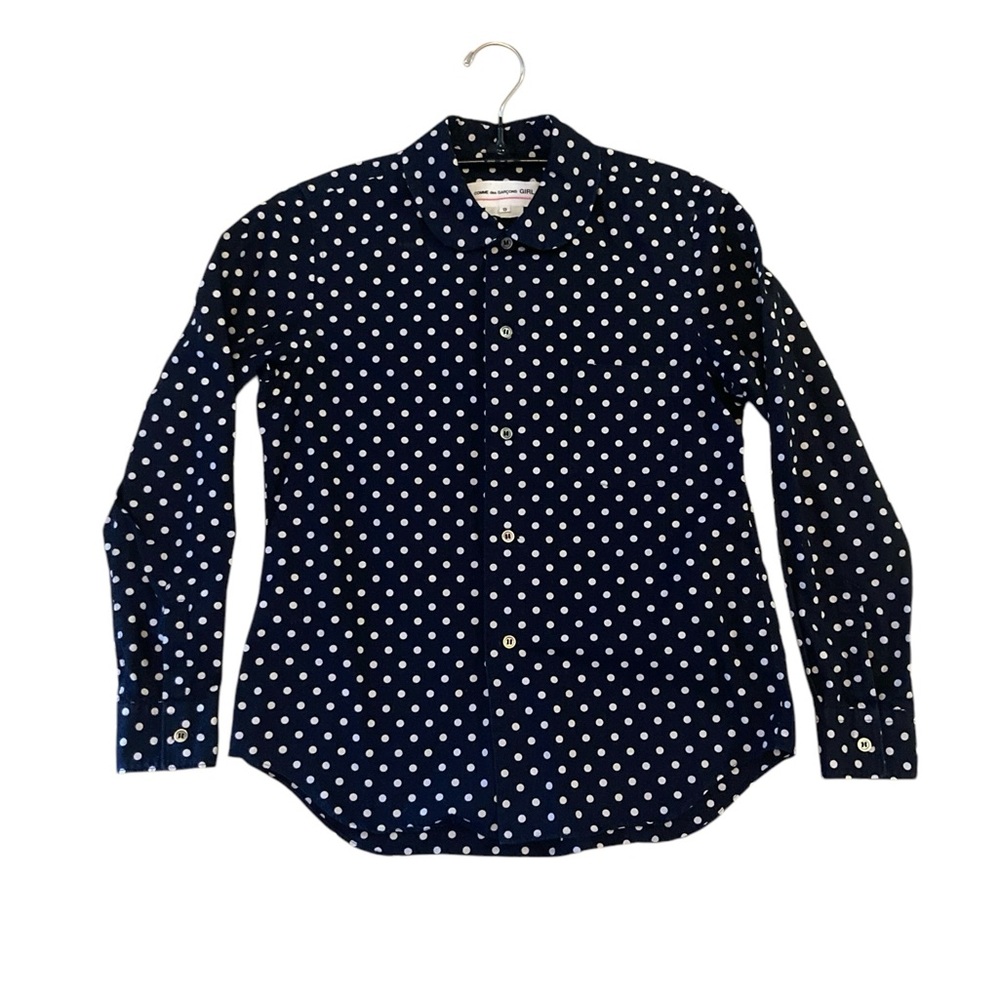 Comme des Garcons Navy and White Casual Button Down Shirt